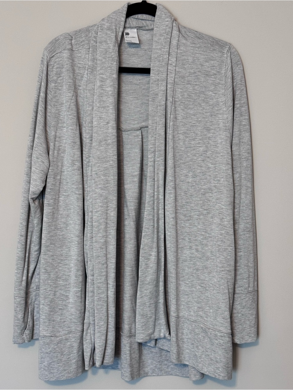 All in Motion Gray Open Front Drape Cardigan Size Large